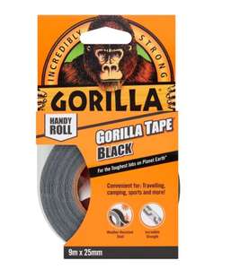Gorilla Tape black Handy Roll 9m x 25mm With clubcard