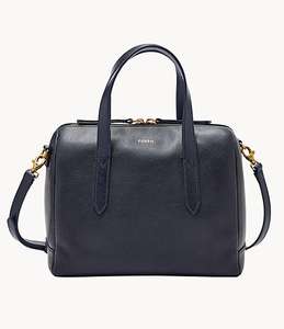 Fossil Handbag - Sydney Satchel - Navy Blue + Extra 20% off applied to cart £31.20 (+ Extra 15% email subscribe to newsletter) @ Fossil