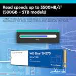 WD_BLUE SN570 2TB M.2 2280 PCIe Gen3 NVMe up to 3500 MB/s read speed Used: Like New - Sold by Amazon Warehouse