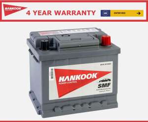 Hankook 12V Car Battery 063 Type, 45Ah 450CCA Sealed Calcium 4 year warranty - £40.05 delivered with code @ batterymegastoreuk / eBay