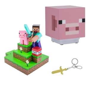Minecraft Bundle - Figural Light + Pig Light w/ sound + Sword Bottle Opener delivered w/ code