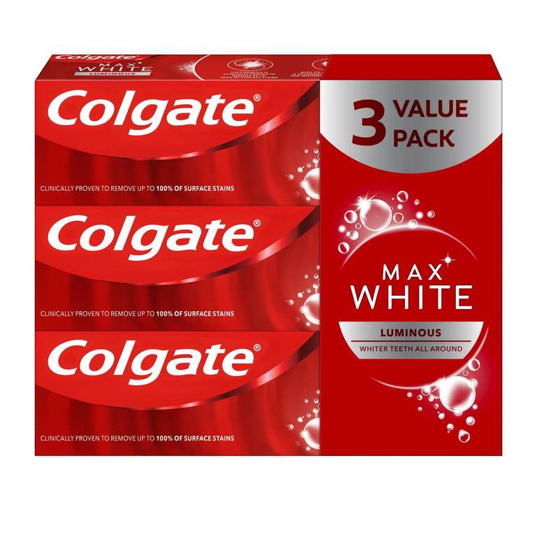 Colgate Max White Luminous 3 x 75ml Pack £2.50 instore @ Tesco (Windsor)