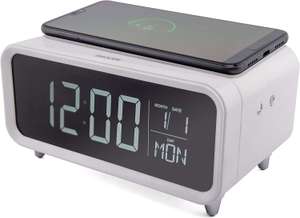 Groov-e Athena Alarm Clock with Wireless Charging Pad - White - £19.99 + Free click and collect @ Argos