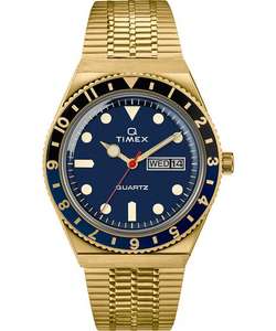 Q Timex Reissue 38mm Stainless Steel Gold-Tone/Blue/Black Bracelet Watch - £91.99 (With Code) @ Timex Shop