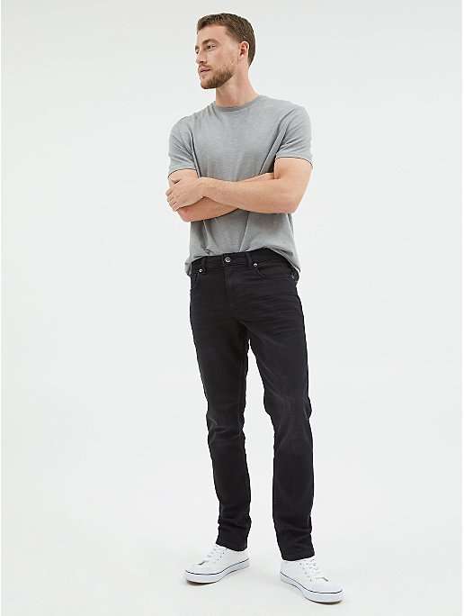 Men’s Black Slim Tapered Comfort Fit Jeans (Waist 32-38) - £5 + Free Click & Collect @ George Asda