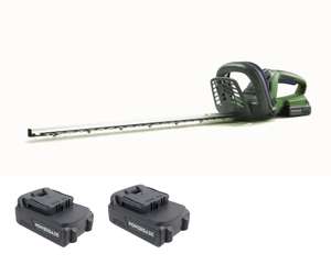 Powerbase 20V Cordless Hedge Trimmer 51cm with Battery & 3 Years Guarantee + Free Extra Battery - £52 (Free Click & Collect) @ Homebase