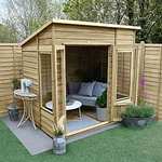 Shire Barclay Corner Summerhouse with Side Shed 8 ft x 12 ft With Code