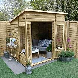 Shire Barclay Corner Summerhouse with Side Shed 8 ft x 12 ft With Code