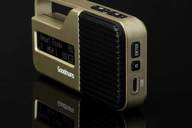 Goodmans Sport Portable Pocket Personal Handheld DAB+ FM Digital Radio - Gold + Rose Gold ( USB / Torch ) w / code @ Audio Electrical Ltd