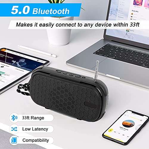Bluetooth Speaker, Portable Wireless Speaker, Bluetooth 5.0 Speaker - £4.49 with voucher (select colours still in stock) @ Amazon