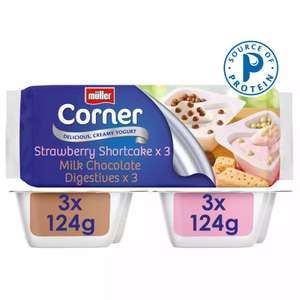 Muller Corner Chocolate Digestive and Strawberry Shortcake Yogurts 6x124g - £2 @ Asda
