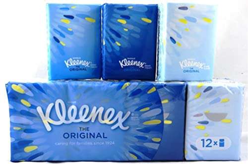 Kleenex Original Handkerchiefs (12 Count/Pack) - £1.19 (£1.13 Subscribe & Save) @ Amazon