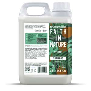 Faith In Nature Natural Coconut Shampoo, No SLS or Parabens, 2.5L