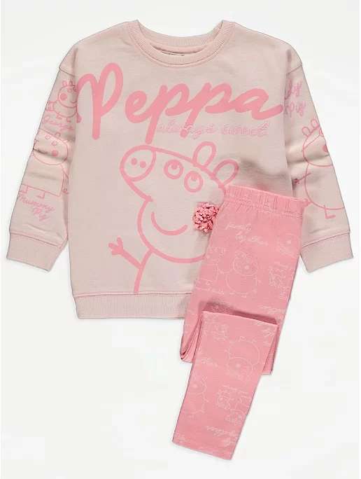 Peppa pig sweatshirt and leggings set £6 with Free Click & Collect at George Asda