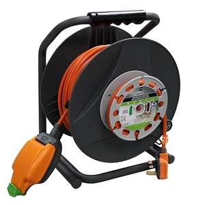 Masterplug 1 socket Black Indoor & outdoor Cable reel, 30m - £20 + free Click & Collect