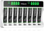 HiQuick 8-slot AA AAA LCD Battery Charger,, Type C and Micro USB + 8AAA Batteries @ HiQuick - FAST / FBA