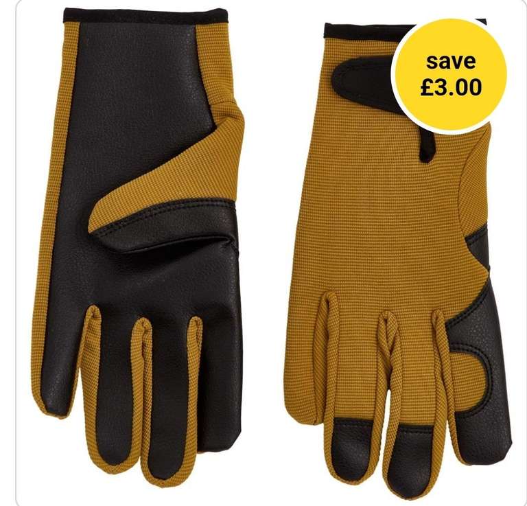 Wilko Medium Mustard Professional Garden Gloves - C&C
