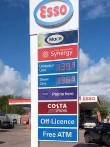 Diesel £1.369/L Petrol: £1.399/L @ Esso Mile End Neath