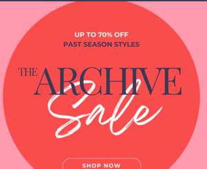 Up to 70% off the Archive Sale + Extra 10% off with code
