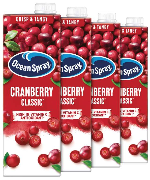 Ocean Spray Classic & Light Cranberry Juice - 4 x 1L - £5.21 S&S. Save Extra £1.92 on any 4