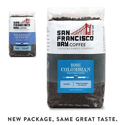 San Francisco Bay Coffee Colombia Supremo, Whole Bean, 908g