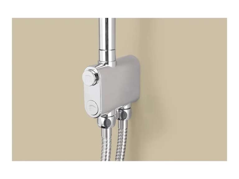 LIVARNO Shower Riser Set – Large Head, Hand Shower, 150cm Hose at Lidl