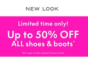 Up to 50% off Shoes and Boots £1.99 Click and collect Free on £35 Spend