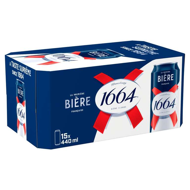 Kronenbourg 1664 Lager Beer Cans 15 x 440ml - Clubcard Price