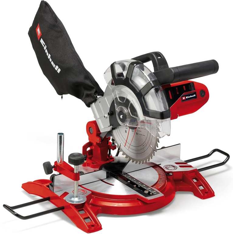 Einhell TC-MS 2112 Compound Mitre Saw 1600W, 5000rpm Cutting Speed, +/-45° Mitre, Includes Sawdust Bag - Prime Day Deal
