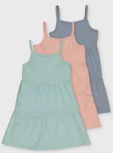 Tu 3 pack pure cotton Pastel Tiered Dress £6 / £6.50 free click and collect at Argos