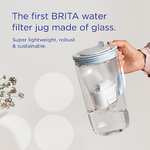 BRITA Glass Water Filter Jug Starter Pack-Light Blue (2.5 Litre) with 3x MAXTRA PRO All-in-1 cartridges
