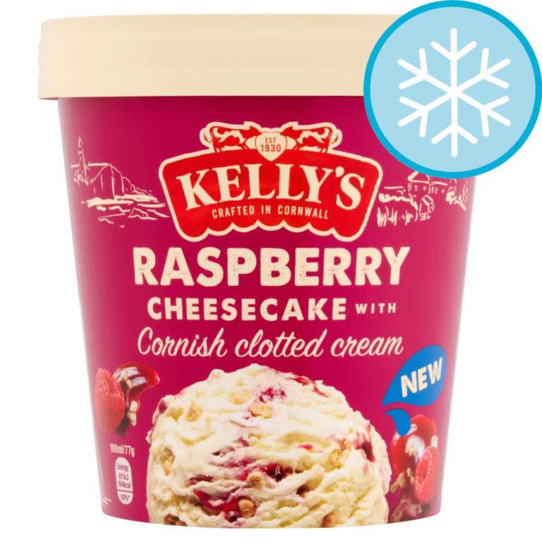Kelly's Raspberry Cheesecake with Clotted Cream Ice Cream 425g - Hunts Cross