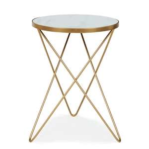Lexi White Marble Effect Side Table now £19.50 with Free Click and collect from Dunelm