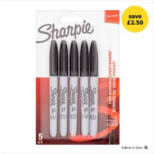 Sharpie Black 5 Pack £2.50 + Free Click & Collect @ Wilko