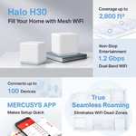 Mercusys AC1300 Whole Home Mesh Wi-Fi System, Coverage up to 2,800 ft² (260 m²), Dual Band Wi-Fi, Halo H30 (2-pack)