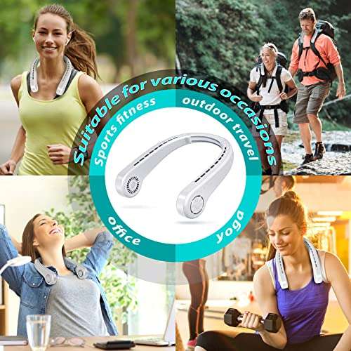 UseeShine Portable Neck Fan, bladeless neck fan,for Indoor Outdoor Travelling, USB Rechargeable - Sold by TOP-TEAM