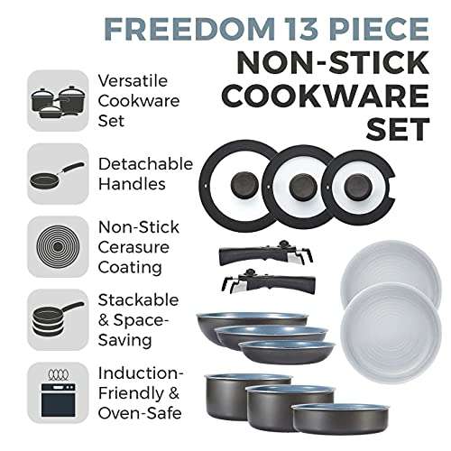 Tower Freedom T800200 13 Piece Cookware Set with Ceramic Coating £82.89 @ Amazon