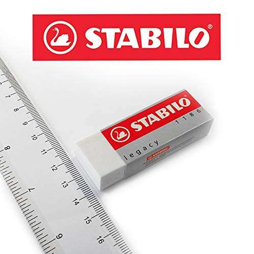 STABILO Legend & Legacy Plastic Rubber Eraser Mixed Set of 6 Erasers -"One of Each Colour"
