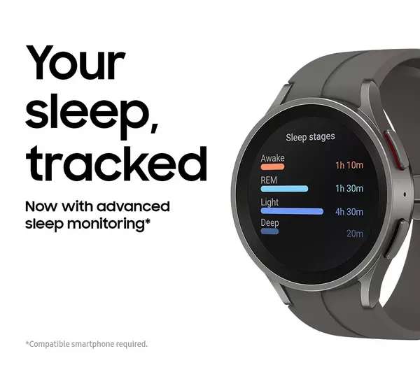 SAMSUNG Galaxy Watch5 Pro BT with Bixby & Google Assistant - Black Titanium, 45 mm £329 @ Currys
