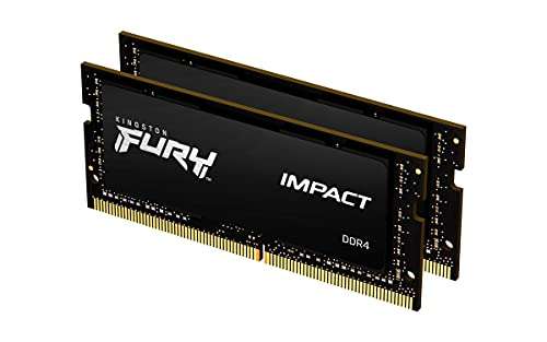 Kingston FURY Impact 32 GB (2 x 16 GB) 3200MHz DDR4 CL20 Laptop Memory Kit of 2 £62.62 @ Amazon