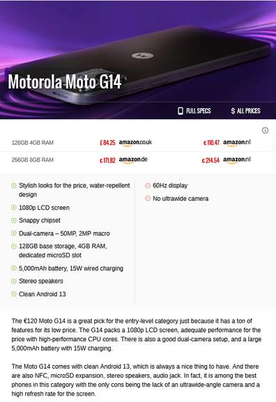 Moto G14 - Clove Technology