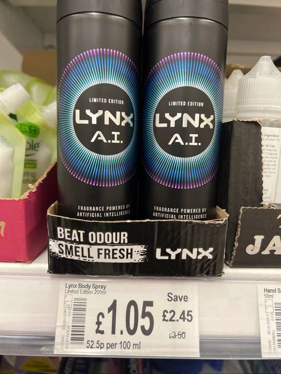 Lynx body spray A.I. Limited edition 200ml £1.05 @ Asda Hayes
