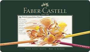 Faber-Castell Art & Graphic Polychromos Colour Pencil, Multicoloured, Tin Of 36, For Art