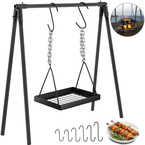 VEVOR Campfire Grill Swing Cooking Stand Outdoor Camping Heavy Duty Carbon Steel Sold By Healthy Angle Kitchen (UK Mainland)