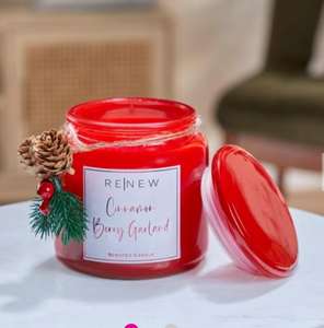 RENEW HOMELIFE Holly and Berry Xmas Jar Candle - w/Code
