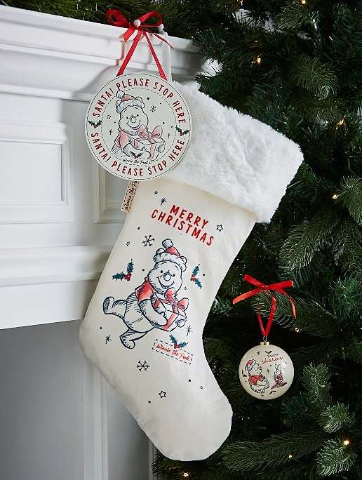 Disney Winnie The Pooh Christmas Stocking Bundle (Stocking,Bauble & Plaque) £7.50 + free Click and Collect @ George (Asda)