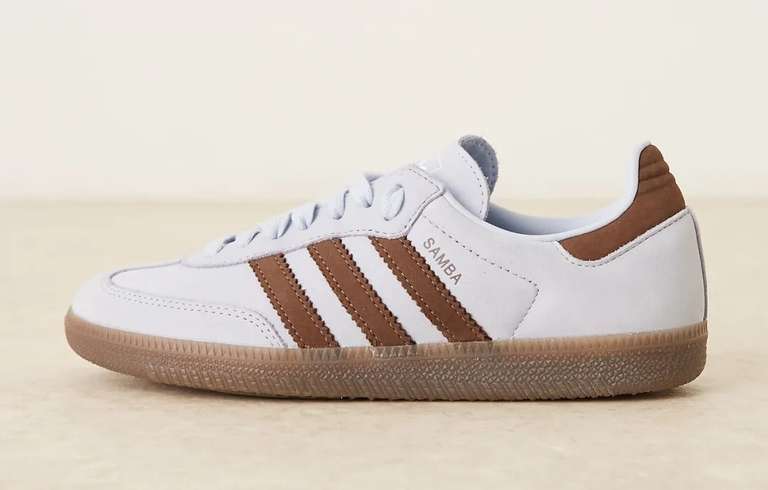 adidas Originals Samba OG trainers in light blue & brown  sizes 310.5 at  ASOS