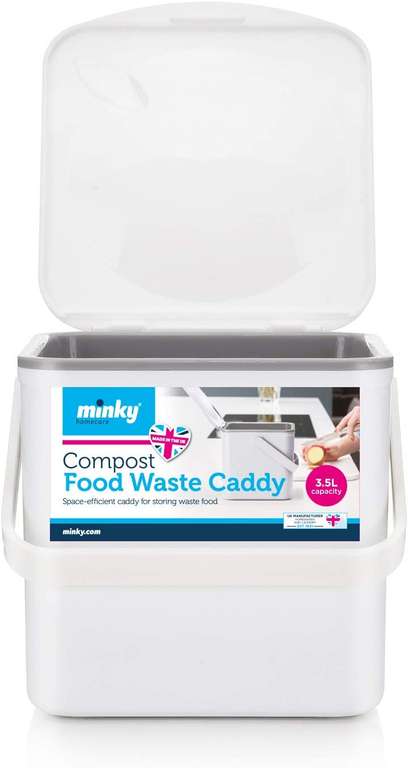 Minky White Compost Food Caddy, One Size - £4 at Amazon