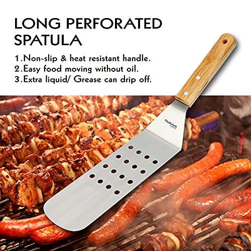 Griddle BBQ Scraper Set – 3pcs Stainless Steel Griddle Spatulas for Barbeque and Kitchen With 50% Voucher – Sold by Malmo F/B Amazon