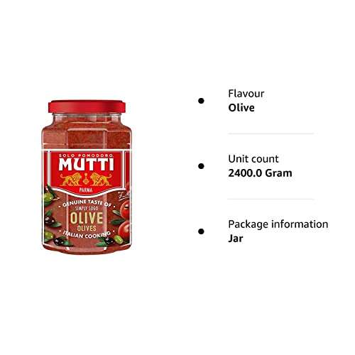 Mutti Pasta Sauce Cherry Tomato with Leccino Olives 400g (Pack of 6) -  £ @ Amazon | hotukdeals